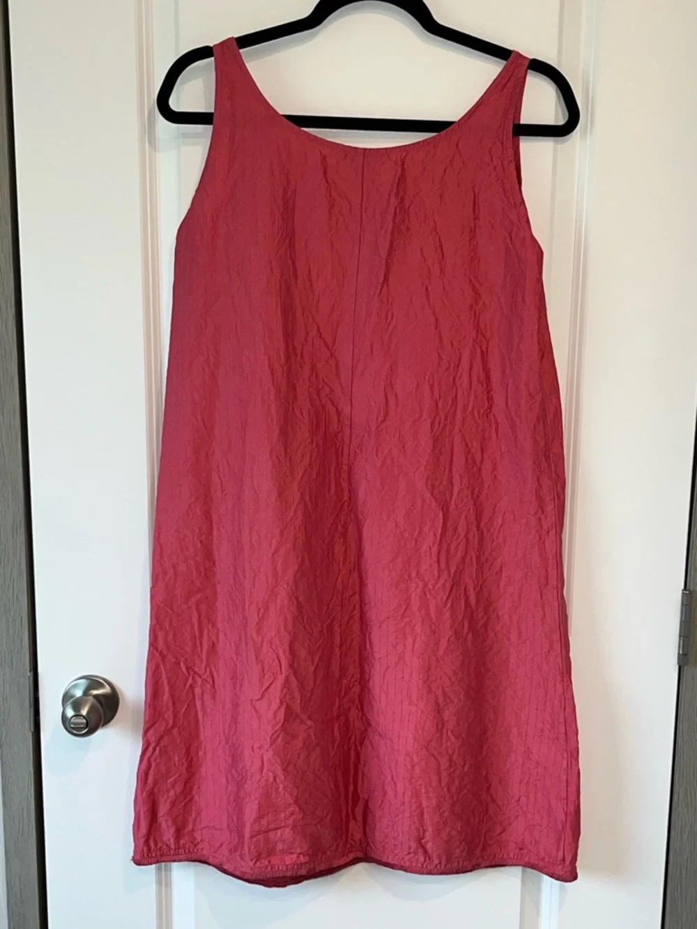 EILEEN FISHER Romantic Small Textured Silk Sleeveless Knee Length Dress